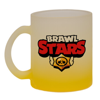 Brawl Stars, Κούπα γυάλινη δίχρωμη με βάση το κίτρινο ματ, 330ml