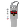 ΓΚΡΙ χρώματος Θερμός Ανοξείδωτο 890ml (30oz) με χερούλι