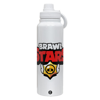 Brawl Stars, 1L Stainless Steel Thermal Bottle with Phone Holder & Double Wall Insulation
