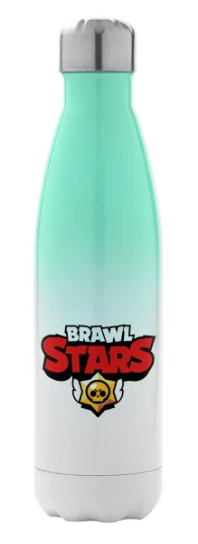 Brawl Stars — Metal mug thermos Green/White (Stainless steel), double wall, 500ml