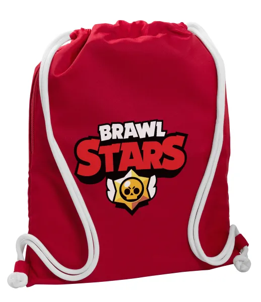 Brawl Stars — Backpack pouch GYMBAG Red, with pocket (40x48cm) & thick cords