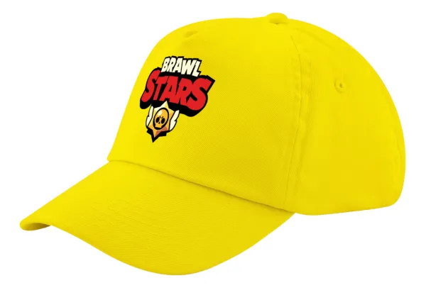 Brawl Stars — Child's Baseball Cap, 100% Cotton Twill, Yellow (COTTON, CHILD, UNISEX, ONE SIZE)