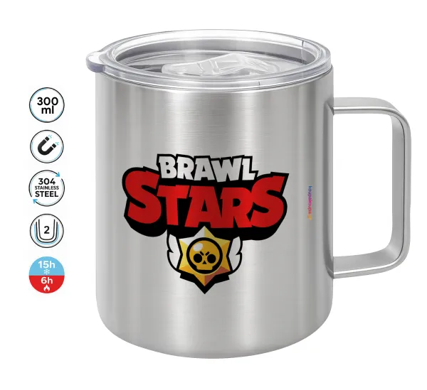 Brawl Stars — Double-walled stainless steel mug 300ml with temperature-retaining lid