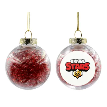 Brawl Stars, Transparent Christmas tree ball ornament with red filling 8cm