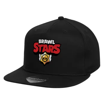 Brawl Stars, Καπέλο παιδικό Flat Snapback, Μαύρο (100% ΒΑΜΒΑΚΕΡΟ, ΠΑΙΔΙΚΟ, UNISEX, ONE SIZE)