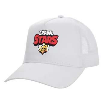 Brawl Stars, Καπέλο Ενηλίκων Structured Trucker, με Δίχτυ, ΛΕΥΚΟ (100% ΒΑΜΒΑΚΕΡΟ, ΕΝΗΛΙΚΩΝ, UNISEX, ONE SIZE)