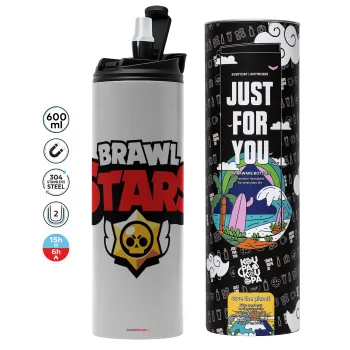 Brawl Stars, Tumbler stainless steel GREY 600ml