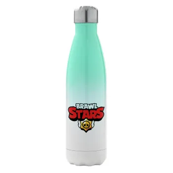 Brawl Stars, Metal mug thermos Green/White (Stainless steel), double wall, 500ml
