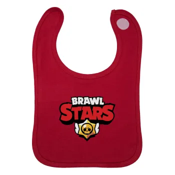 Brawl Stars, Σαλιάρα με Σκρατς Κόκκινη 100% Organic Cotton (0-18 months)