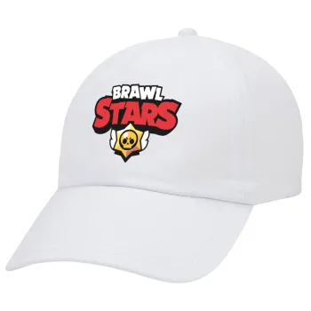 Brawl Stars, Καπέλο Ενηλίκων Baseball Λευκό 5-φύλλο (POLYESTER, ΕΝΗΛΙΚΩΝ, UNISEX, ONE SIZE)