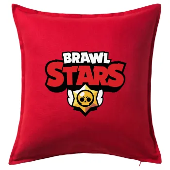 Brawl Stars, Μαξιλάρι καναπέ Κόκκινο 100% βαμβάκι, περιέχεται το γέμισμα (50x50cm)