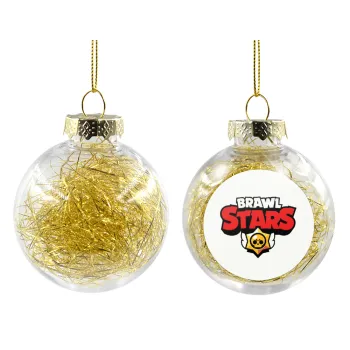 Brawl Stars, Transparent Christmas tree ball ornament with gold filling 8cm