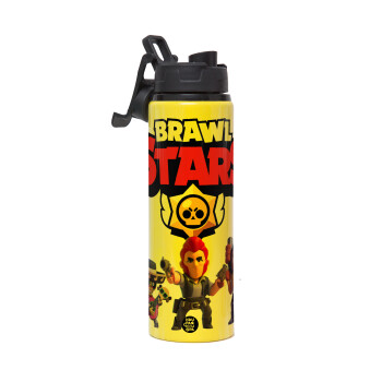 Brawl Stars Desert, Metallic water bottle with safety lid, 850ml aluminum