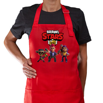 Brawl Stars Desert, Ποδιά Μακριά Σεφ ολόσωμη με τσέπες Κόκκινη (ΕΝΗΛΙΚΩΝ)