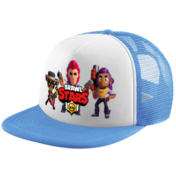 Brawl Stars Desert, Child's Soft Trucker Hat with Blue/White Mesh (POLYESTER, CHILD, ONE SIZE)