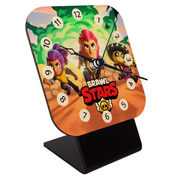 Brawl Stars Desert, Quartz Table clock in natural wood (10cm)
