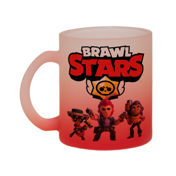 Brawl Stars Desert, Κούπα γυάλινη δίχρωμη με βάση το κόκκινο ματ, 330ml