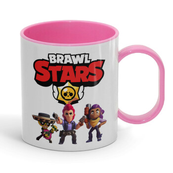 Brawl Stars Desert, Κούπα (πλαστική) (BPA-FREE) Polymer Ροζ για παιδιά, 330ml