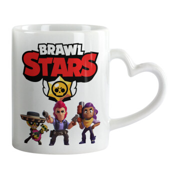 Brawl Stars Desert, Mug heart handle, ceramic, 330ml