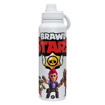 Brawl Stars Desert, 1L Stainless Steel Thermal Bottle with Phone Holder & Double Wall Insulation