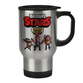 Brawl Stars Desert, Κούπα ταξιδιού ανοξείδωτη με καπάκι, διπλού τοιχώματος (θερμό) 450ml