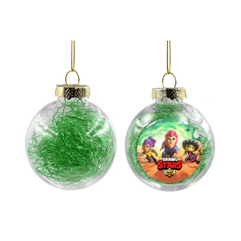 Brawl Stars Desert, Χριστουγεννιάτικη μπάλα δένδρου διάφανη με πράσινο γέμισμα 8cm