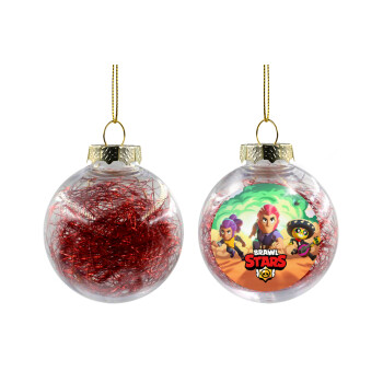 Brawl Stars Desert, Χριστουγεννιάτικη μπάλα δένδρου διάφανη με κόκκινο γέμισμα 8cm