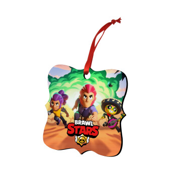 Brawl Stars Desert, Christmas ornament polygon wooden 7.5cm