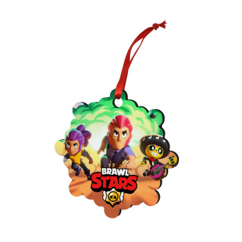 Brawl Stars Desert, Christmas ornament snowflake wooden 7.5cm