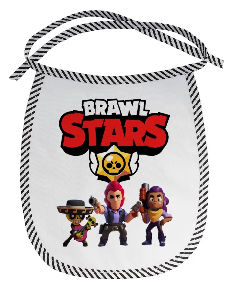Brawl Stars Desert — Stain-resistant baby bib with tie, black