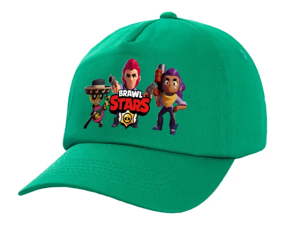 Brawl Stars Desert — Children's Baseball Cap, 100% Cotton Twill, Green (COTTON, CHILDREN'S, UNISEX, ONE SIZE)