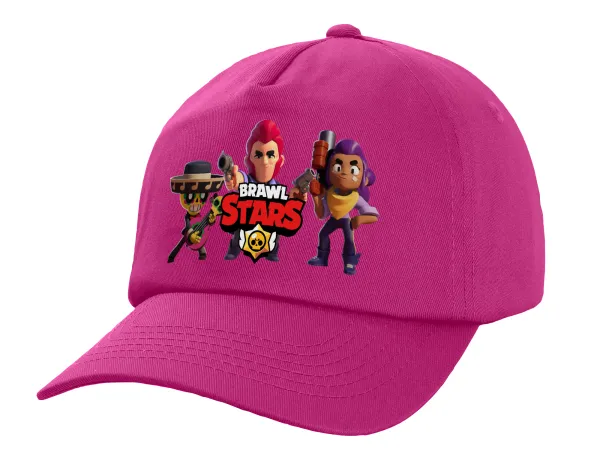 Brawl Stars Desert — Children's Baseball Cap, 100% Cotton Twill, Fuchsia (COTTON, CHILDREN'S, UNISEX, ONE SIZE)
