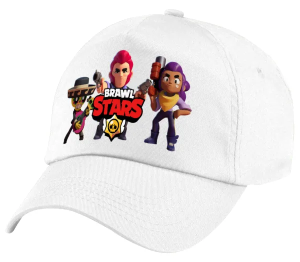 Brawl Stars Desert — Children's Baseball Cap, 100% Cotton Twill, White (COTTON, CHILDREN'S, UNISEX, ONE SIZE)