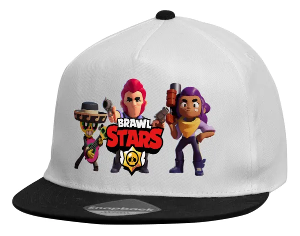 Brawl Stars Desert — Child's Flat Snapback Hat, White (100% COTTON, CHILDREN'S, UNISEX, ONE SIZE)