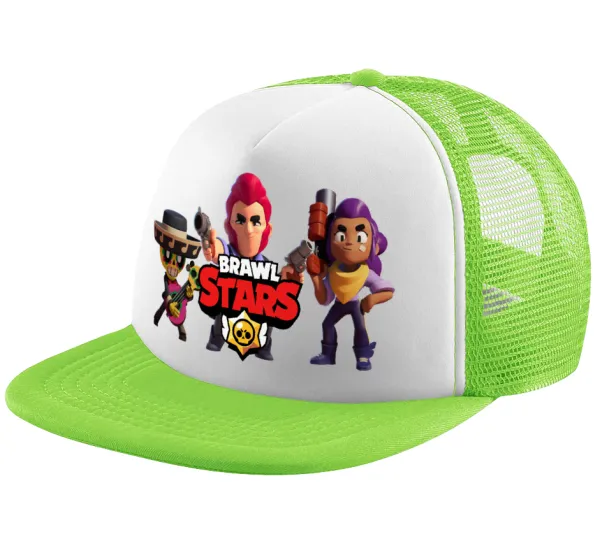 Brawl Stars Desert — Adult Soft Trucker Hat with Mesh GREEN/WHITE (POLYESTER, ADULT, ONE SIZE)