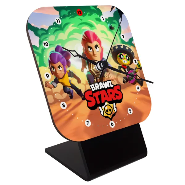 Brawl Stars Desert — Quartz Wooden table clock with hands (10cm)