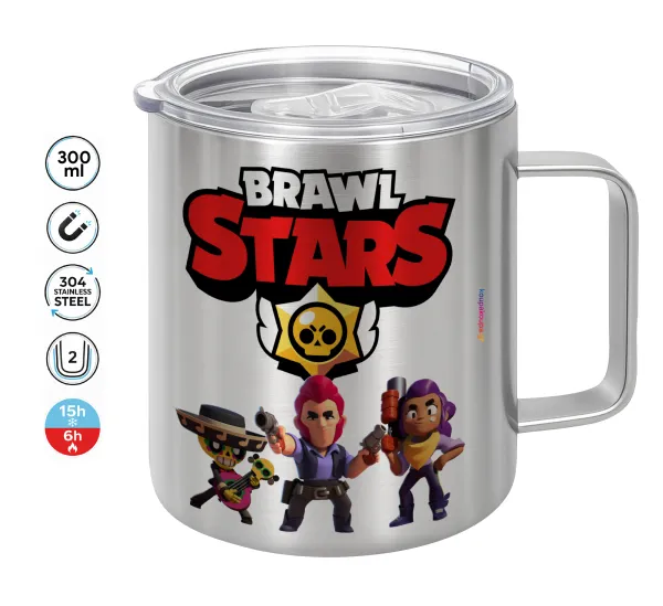 Brawl Stars Desert — Double-walled stainless steel mug 300ml with temperature-retaining lid