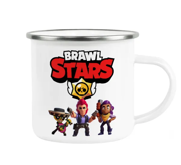 Brawl Stars Desert — Metallic enamel cup white 360ml