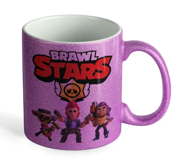 Brawl Stars Desert — Purple glitter mug that sparkles, ceramic, 330ml