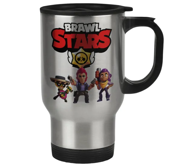 Brawl Stars Desert — Stainless steel travel mug with lid, double wall 450ml