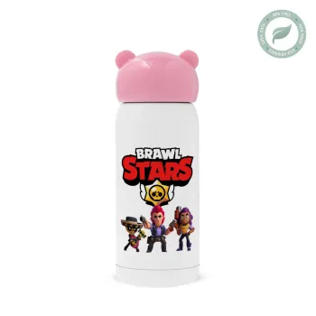 Brawl Stars Desert, Ροζ ανοξείδωτο παγούρι θερμό (Stainless steel), 320ml