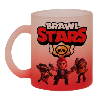 Brawl Stars Desert, Κούπα γυάλινη δίχρωμη με βάση το κόκκινο ματ, 330ml