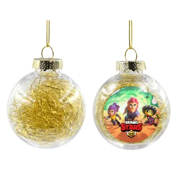 Brawl Stars Desert, Transparent Christmas tree ball ornament with gold filling 8cm