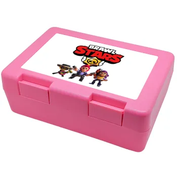 Brawl Stars Desert, Παιδικό δοχείο κολατσιού ΡΟΖ 185x128x65mm (BPA free πλαστικό)