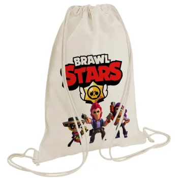 Brawl Stars Desert, Τσάντα πλάτης πουγκί GYMBAG natural (28x40cm)