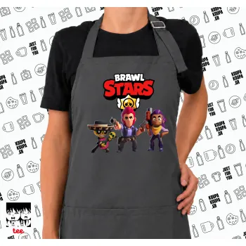 Brawl Stars Desert, Ποδιά μακριά Σεφ ολόσωμη με τσέπες GREY (ΕΝΗΛΙΚΩΝ)
