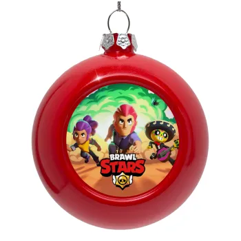 Brawl Stars Desert, Στολίδι Χριστουγεννιάτικη μπάλα δένδρου Κόκκινη 8cm