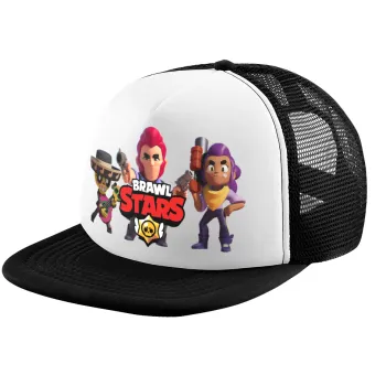 Brawl Stars Desert, Child's Soft Trucker Hat with BLACK/WHITE Mesh (POLYESTER, CHILD, ONE SIZE)