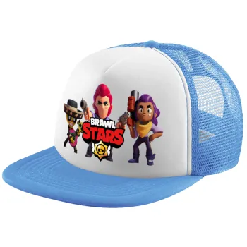 Brawl Stars Desert, Child's Soft Trucker Hat with Blue/White Mesh (POLYESTER, CHILD, ONE SIZE)