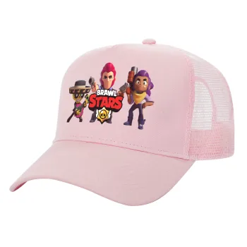 Brawl Stars Desert, Καπέλο Παιδικό Structured Trucker, με Δίχτυ, ΡΟΖ (100% ΒΑΜΒΑΚΕΡΟ, ΠΑΙΔΙΚΟ, UNISEX, ONE SIZE)